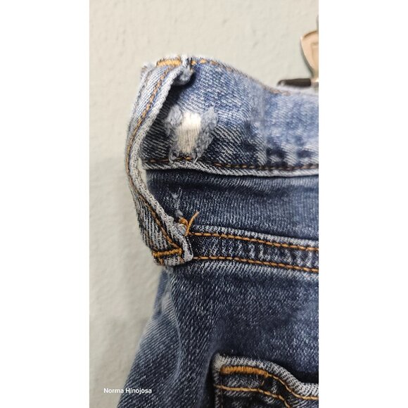 Men's Old Navy Boot-Cut Built-In Flex Jeans 32x34 Blue Denim With Distressed - Picture 3 of 8